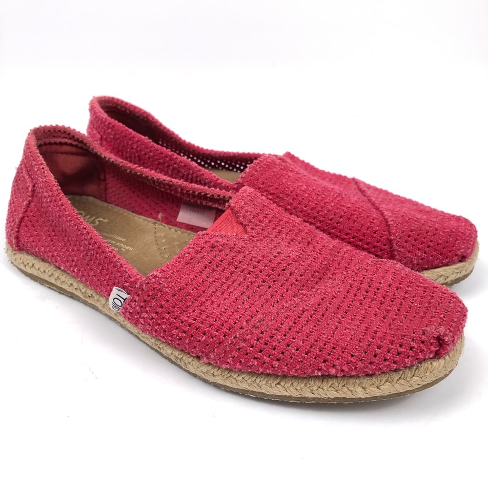 TOMS Perforated Espadrilles Canvas Slip On Shoes 6